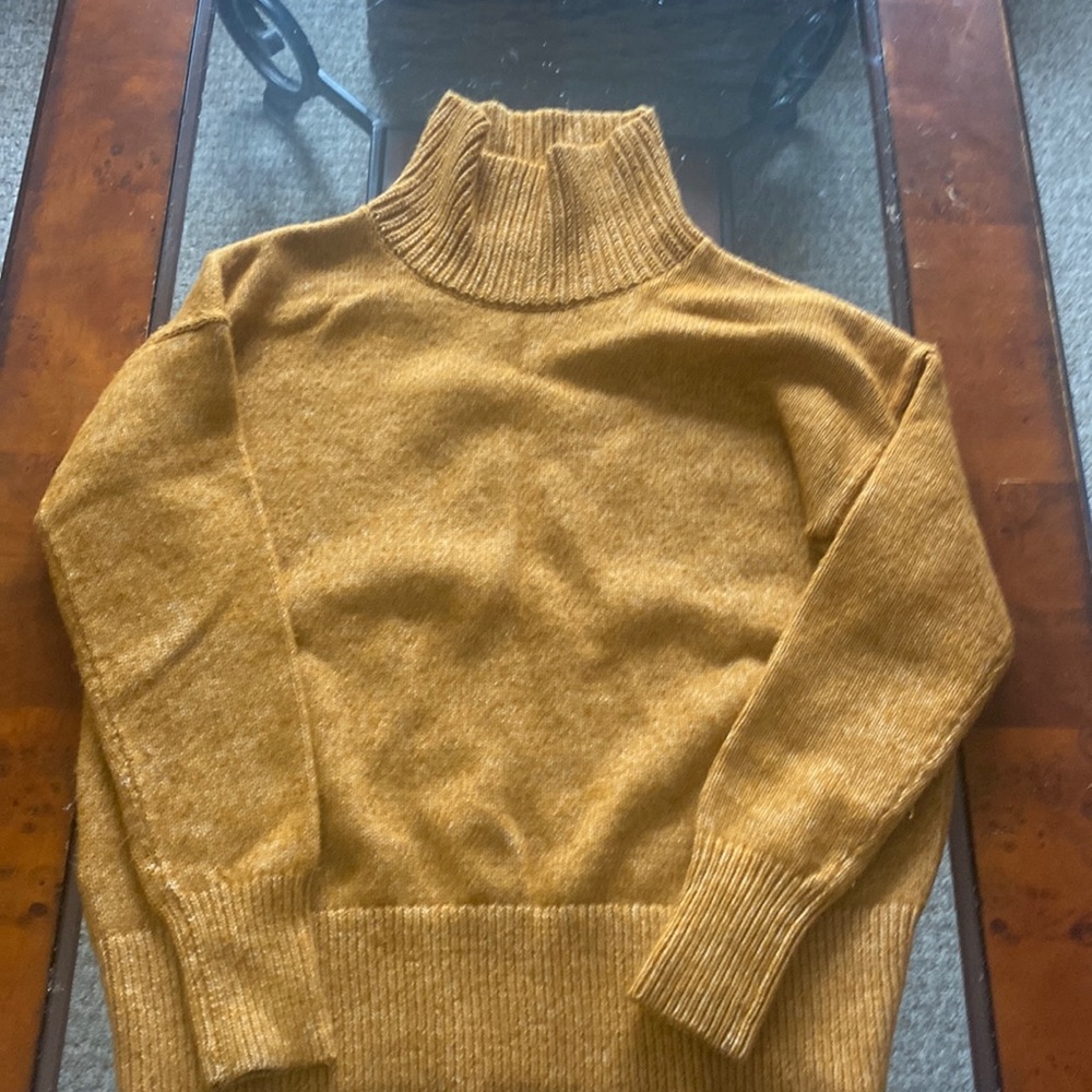 Loft yellow/orange and white sweater